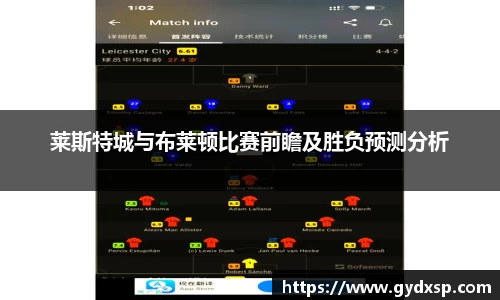 莱斯特城与布莱顿比赛前瞻及胜负预测分析